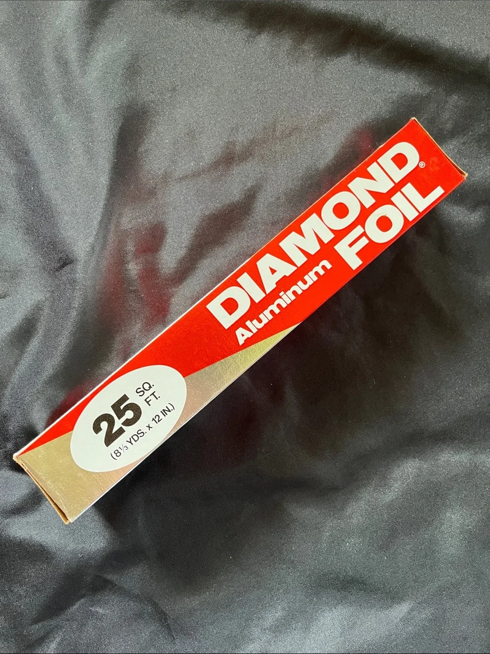 Vtg 1977 DIAMOND Aluminum Foil Reynolds Metal Co. 25sq Ft NIB 70s Prop Use